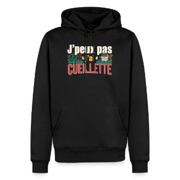J'peux pas j'ai cueillette - Sweat à capuche Premium bio Homme - noir - Devant - Nico (187cm)