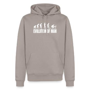 Evolution of Programmierer IT Computer Coder - Männer Premium Bio Hoodie - Taupe - Vorne - Nico (187cm)