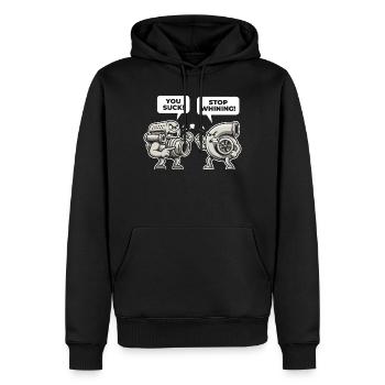 Auto You Suck Stop Whining Tuning KFZ Mechaniker - Männer Premium Bio Hoodie - Schwarz - Vorne - Nico (187cm)