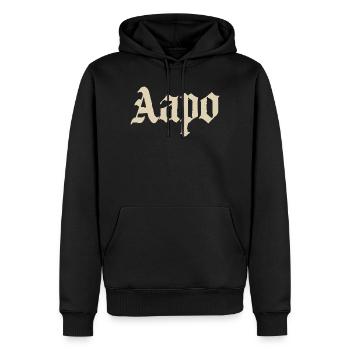 Nom gothique d’Aapo - Sweat à capuche Premium bio Homme - noir - Devant - Nico (187cm)