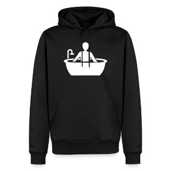 Baden Badewanne - Männer Premium Bio Hoodie - Schwarz - Vorne - Nico (187cm)