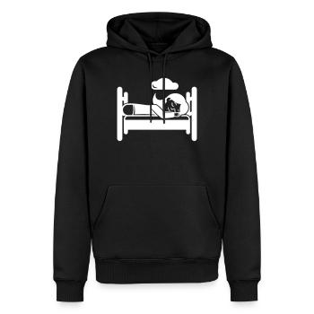 Fatigué endormi - Sweat à capuche Premium bio Homme - noir - Devant - Nico (187cm)