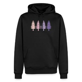 Arbres Retro Forêt Conservation de la nature - Sweat à capuche Premium bio Homme - noir - Devant - Nico (187cm)
