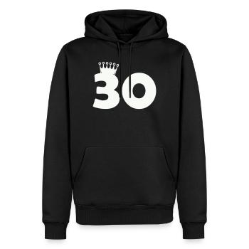 30_krone- - Men’s Premium Organic Hoodie - black - Front - Nico (187cm)