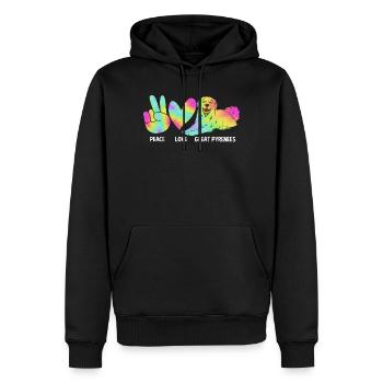 Chien des Pyrénées - Sweat à capuche Premium bio Homme - noir - Devant - Nico (187cm)