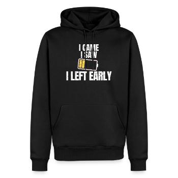 Ich kam, ich sah eine lustige introvertierte soziale Batterie-Vibe - Männer Premium Bio Hoodie - Schwarz - Vorne - Nico (187cm)