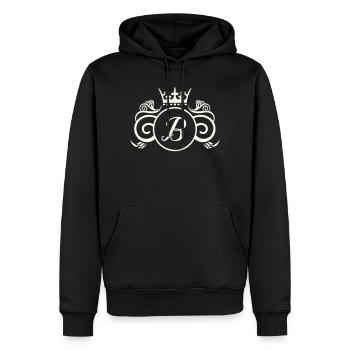 Königliches Monogramm B - Männer Premium Bio Hoodie - Schwarz - Vorne - Nico (187cm)
