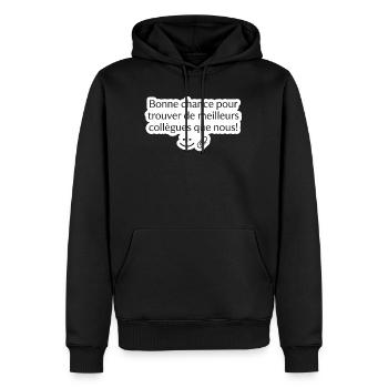 Sticker Humour Bureau Meilleures Collègues - Sweat à capuche Premium bio Homme - noir - Devant - Nico (187cm)