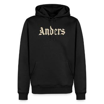 Lettrage gothique d’Anders - Sweat à capuche Premium bio Homme - noir - Devant - Nico (187cm)
