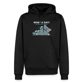 Quelle journée - Sweat à capuche Premium bio Homme - noir - Devant - Nico (187cm)
