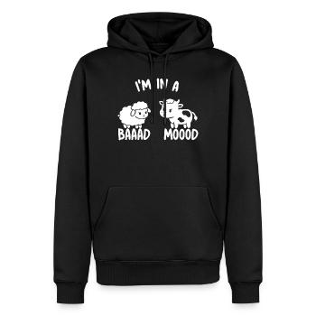 Baaad Mood Vache & Moutons - Sweat à capuche Premium bio Homme - noir - Devant - Nico (187cm)