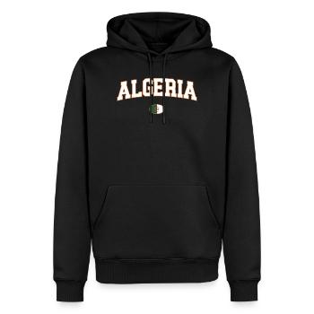 Algérie Drapeau Éclat Vintage - Sweat à capuche Premium bio Homme - noir - Devant - Nico (187cm)