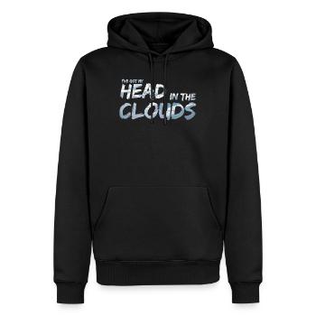 Head in the Clouds von Tagträumern - Männer Premium Bio Hoodie - Schwarz - Vorne - Nico (187cm)