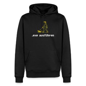 exe ausführen gelb - Männer Premium Bio Hoodie - Schwarz - Vorne - Nico (187cm)