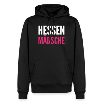 Hessen Mädchen Kontrast Pink - Männer Premium Bio Hoodie - Schwarz - Vorne - Nico (187cm)