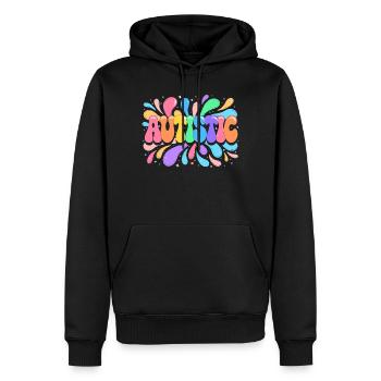 Regenbogen-Autistischer Stolz - Männer Premium Bio Hoodie - Schwarz - Vorne - Nico (187cm)