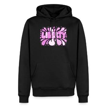 Freedom Pink Pop-Art-Blasen - Männer Premium Bio Hoodie - Schwarz - Vorne - Nico (187cm)