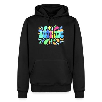 Autisme Couleurs et Fierté - Sweat à capuche Premium bio Homme - noir - Devant - Nico (187cm)