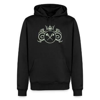Dart Wappen Krone Emblem - Männer Premium Bio Hoodie - Schwarz - Vorne - Nico (187cm)