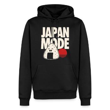 Onigiri de mode Kawaii au Japon - Sweat à capuche Premium bio Homme - noir - Devant - Nico (187cm)