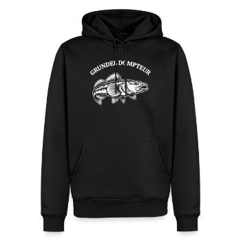 Grundel Dompteur Fischmotiv - Männer Premium Bio Hoodie - Schwarz - Vorne - Nico (187cm)