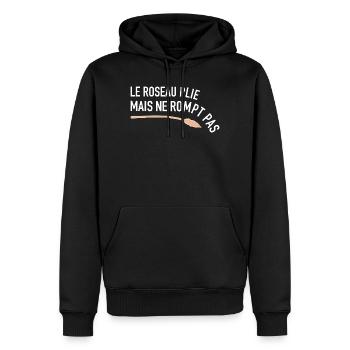 Le roseau pli mais ne rompt pas - Epreuves - Sweat à capuche Premium bio Homme - noir - Devant - Nico (187cm)