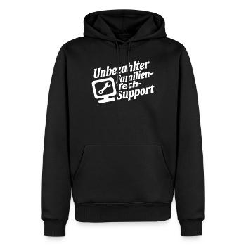 Unbezahlter Familien Tech-Support - Men’s Premium Organic Hoodie - black - Front - Nico (187cm)