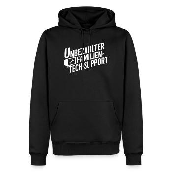 Unbezahlter Familien Tech-Support - Men’s Premium Organic Hoodie - black - Front - Nico (187cm)
