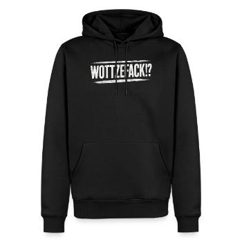 Wottzefack Humor Spruch Lustig Witzig Geschenkidee - Männer Premium Bio Hoodie - Schwarz - Vorne - Nico (187cm)