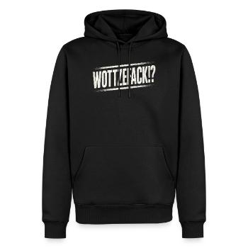 Humour Wottzefack dit une idée de cadeau drôle - Sweat à capuche Premium bio Homme - noir - Devant - Nico (187cm)