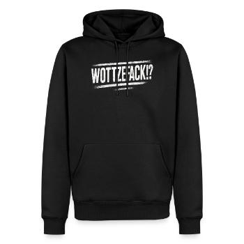 Humour Wottzefack dit une idée de cadeau drôle - Sweat à capuche Premium bio Homme - noir - Devant - Nico (187cm)