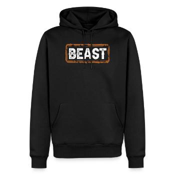 Bête - Sweat à capuche Premium bio Homme - noir - Devant - Nico (187cm)