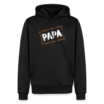 Papa - Sweat à capuche Premium bio Homme - noir - Devant - Nico (187cm)