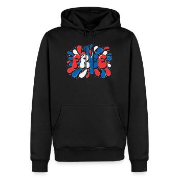 Liberté en éclats tricolores - Sweat à capuche Premium bio Homme - noir - Devant - Nico (187cm)