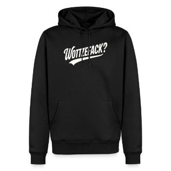 Humour Wottzefack dit une idée de cadeau drôle - Sweat à capuche Premium bio Homme - noir - Devant - Nico (187cm)