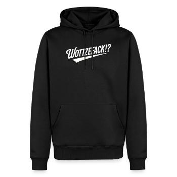 Humour Wottzefack dit une idée de cadeau drôle - Sweat à capuche Premium bio Homme - noir - Devant - Nico (187cm)
