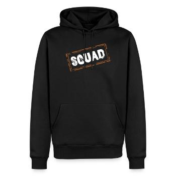 squad - Männer Premium Bio Hoodie - Schwarz - Vorne - Nico (187cm)