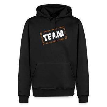 Team - Men’s Premium Organic Hoodie - black - Front - Nico (187cm)