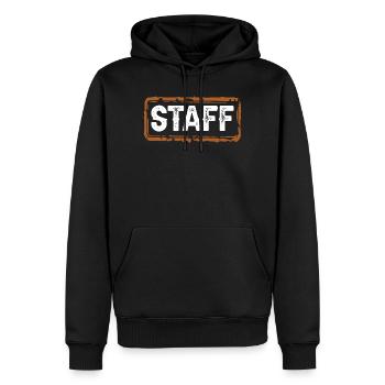 Staff - Men’s Premium Organic Hoodie - black - Front - Nico (187cm)