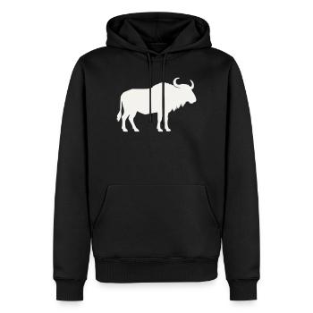 Silhouette du bison sauvage - Sweat à capuche Premium bio Homme - noir - Devant - Nico (187cm)