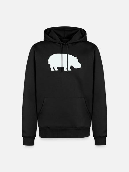 Silhouette de l’hippopotame bleu - Sweat à capuche Premium bio Homme - noir