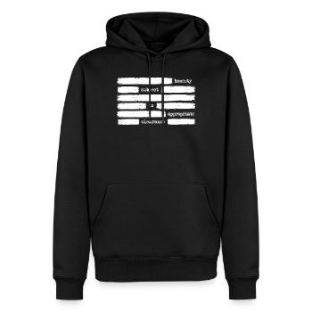 Honnêteté sujette à une approbation appropriée - Sweat à capuche Premium bio Homme - noir - Devant - Nico (187cm)