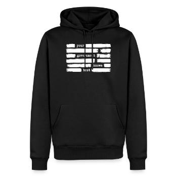 Votre gouvernement sait mieux que ce qui est (ennemi du gouvernement - Sweat à capuche Premium bio Homme - noir - Devant - Nico (187cm)