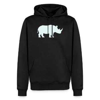 Pastell Rhino Silhouette - Männer Premium Bio Hoodie - Schwarz - Vorne - Nico (187cm)