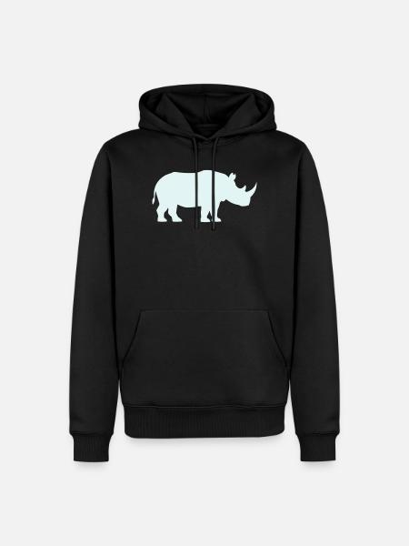 Pastel Rhino Silhouette - Men’s Premium Organic Hoodie - black