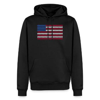 Patriotic Farmer Rooster Flock Poultry USA Pride C - Men’s Premium Organic Hoodie - black - Front - Nico (187cm)