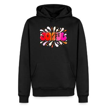 Fröhliche, bunte Glitzer-Blasenbuchstaben - Männer Premium Bio Hoodie - Schwarz - Vorne - Nico (187cm)