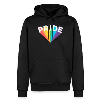 Fierté Colorée - Sweat à capuche Premium bio Homme - noir - Devant - Nico (187cm)