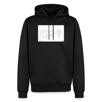 Abstraction de droite dentelée - Sweat à capuche Premium bio Homme - noir - Devant - Nico (187cm)