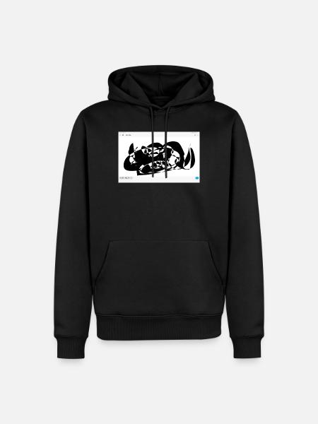 Schwarze Abstraktion Linienflug - Männer Premium Bio Hoodie - Schwarz